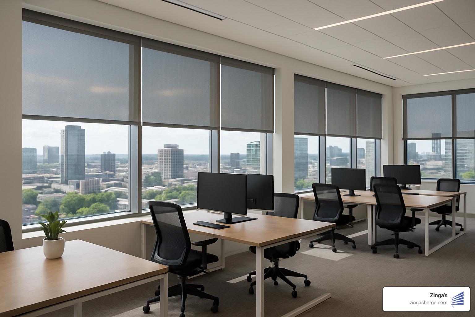 office space with solar screen shades - eco friendly window blinds office space with solar screen shades - eco friendly window blinds