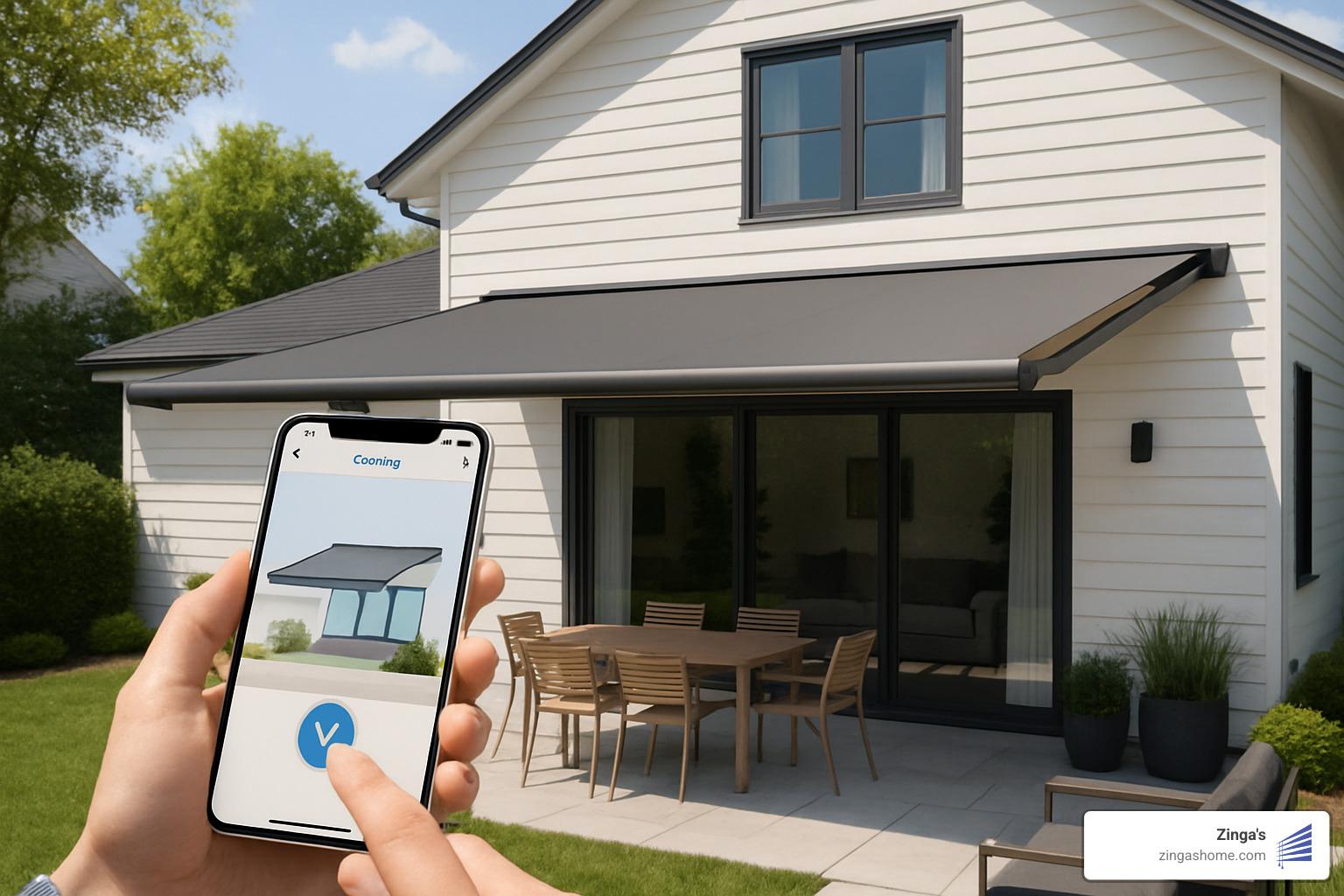 motorised awning with smart home controls - motorised shade awnings motorised awning with smart home controls - motorised shade awnings
