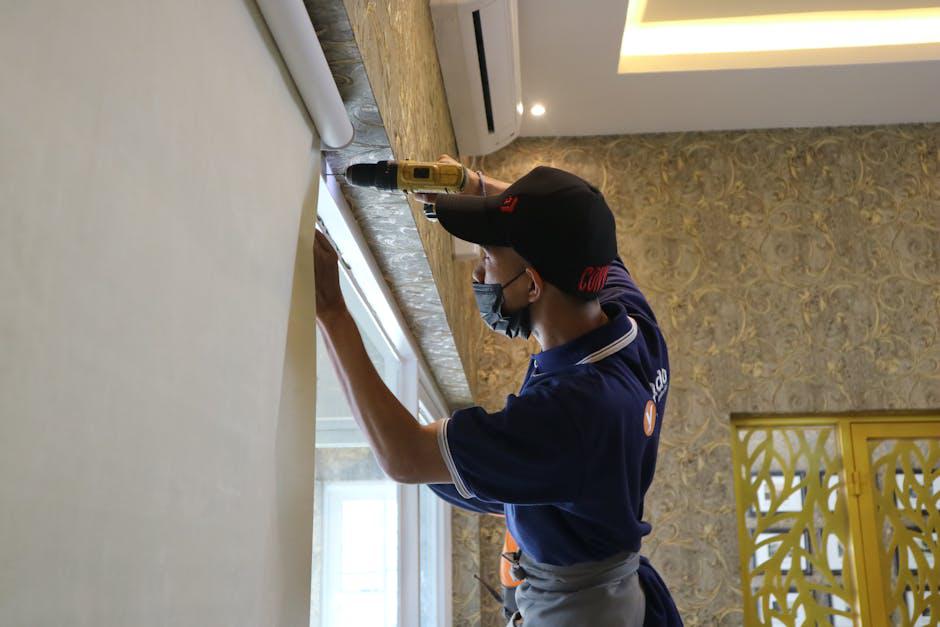 technician measuring windows with professional tools - plantation shutter co